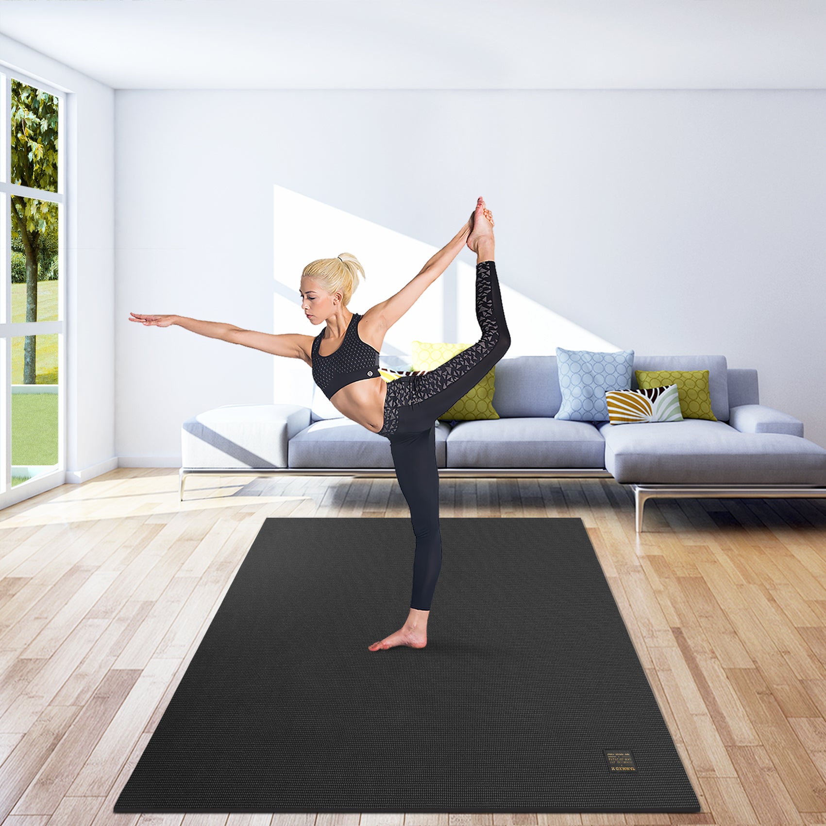 Buy Respire Fitness Yoga Mat for Men and Women, 185 x 60 cm, Extra Thick  15mm Cushion with Smooth and Ribbed Surfaces, Non-Slip Sweat Resistant  Material for Pilates, Stretching, Fitness, and Meditation