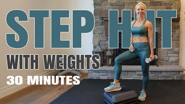 30 MINUTE STEP HIIT WITH WEIGHTS Strength And Cardio Full Body Sculpt