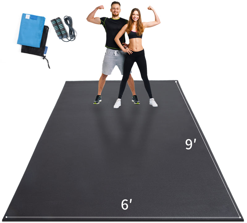 Oversizes Exercise Mat 9'x6', Extra Large, Suitable for Family Workout Space Without Restraint