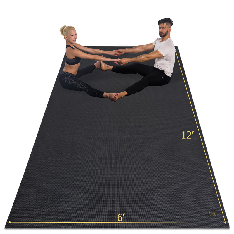 Large Yoga Mat with barefoot 6'x12