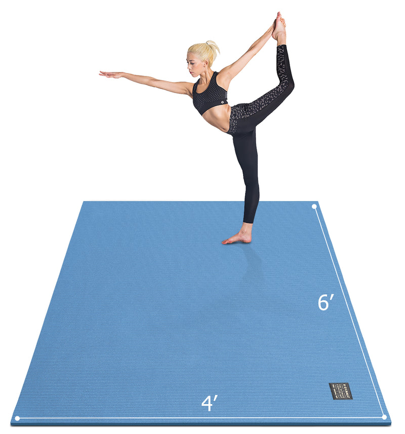 Exercise Mat Large Thick Yoga Mat Extra Wide 6'X4' Workout Mat for Home