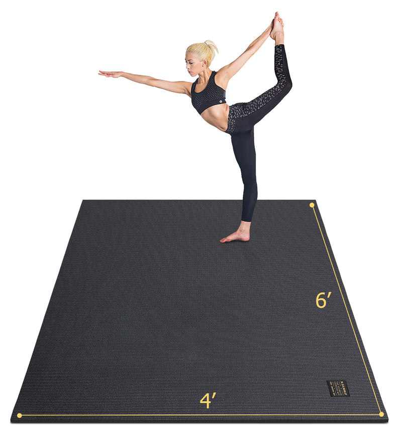 Gxmmat Non-slip Exercise Mat, 6’ x 4‘ x 7mm Thick Workout Mat for Home Gym